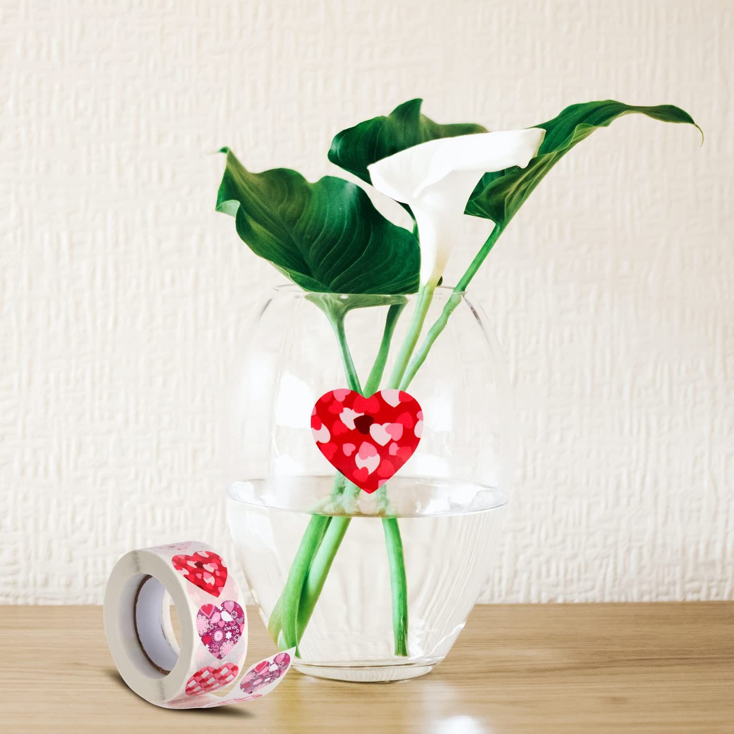 Heart Stickers 1 inch Heart Shaped Sticker Labels Cute Love Label 500Pcs Love view 5