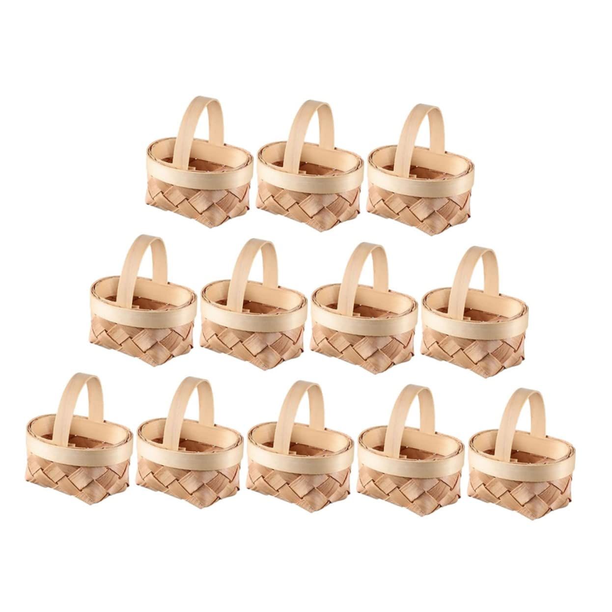 12pcs Mini Basket Mini Picnic Baskets Mini Accessories Mini Willow Baskets