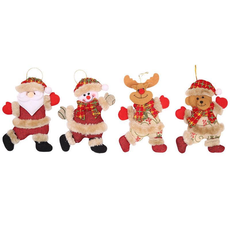 4 pcs Christmas Plush Ornaments Xmas Plush Toy Xmas Tree Decorations Hanging — image 1