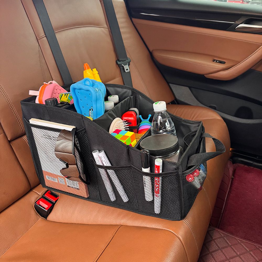 Car Seat Organizer Backseat Car Organizer with 4 Compartments view 3