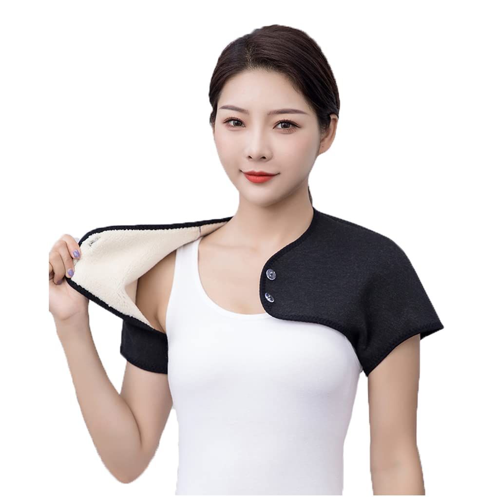 Winter Thermal faux lamb fur Lining Shoulder Warmer Elderly Men Women Wearable