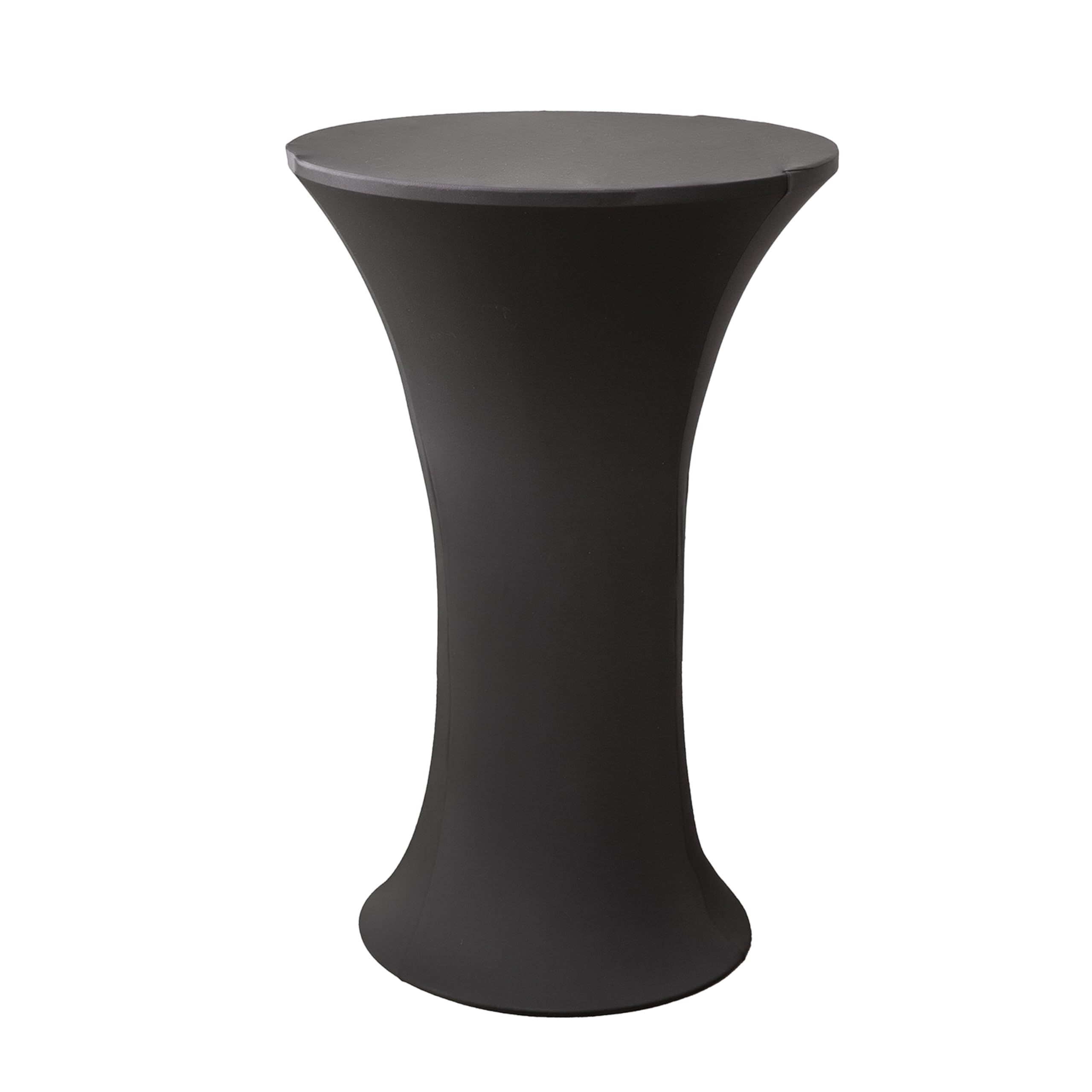 24x43 Inch Black Cocktail Table Cloth Fitted Round Bar Table Stretch Highboy
