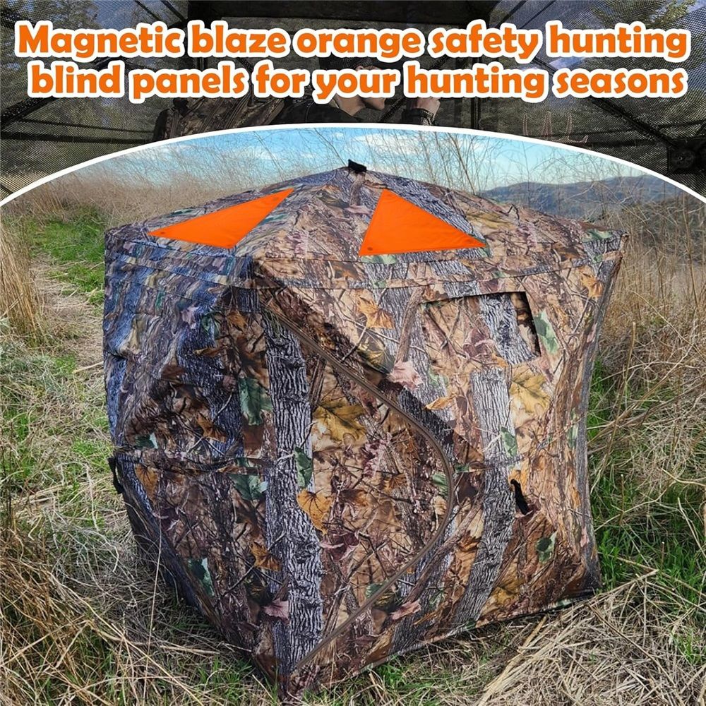 Set of 4 Safety Hunting Blind Panel Set – Magnetic Signal Panel with 12 view 3