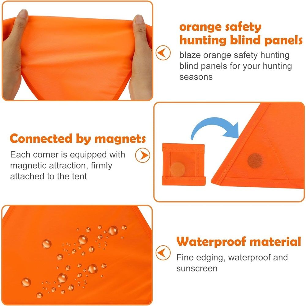 Set of 4 Safety Hunting Blind Panel Set – Magnetic Signal Panel with 12 view 5