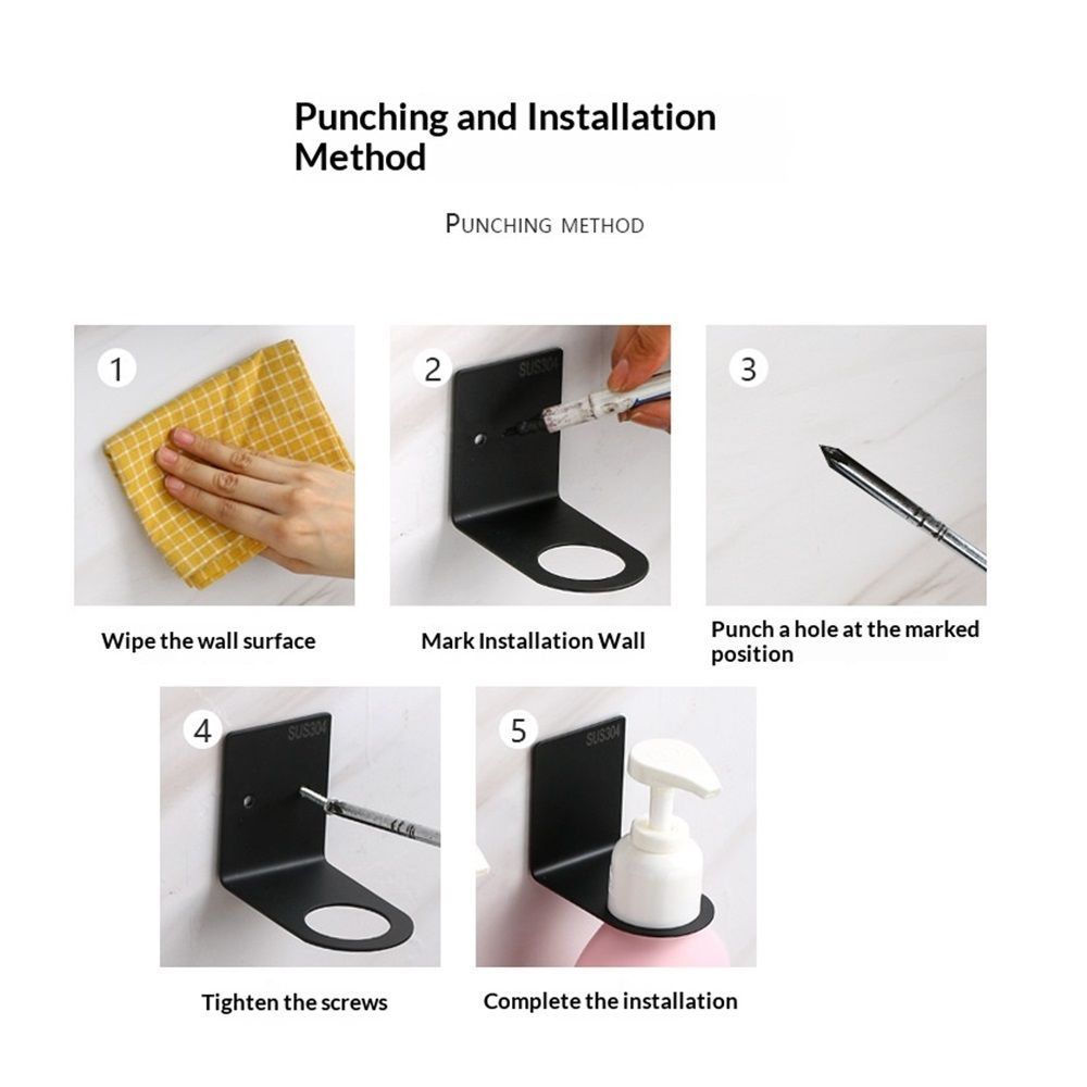Soap Bottle Dispenser Holder Wall Mounted view 5