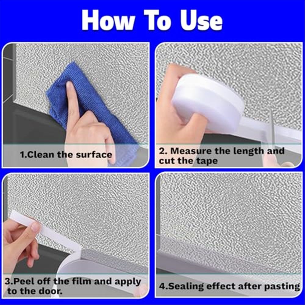 2 pack Silicone Seal Weather Stripping Tape 16.5 Feet Strip Bottom Draft view 4
