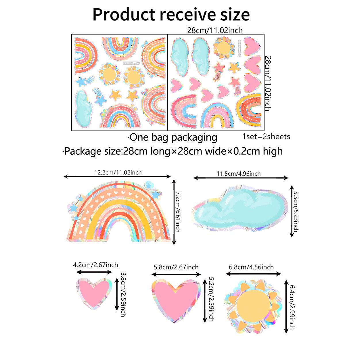 Rainbow Suncatchers Stickers for Windows Glass Door Anti-Collision Window view 3