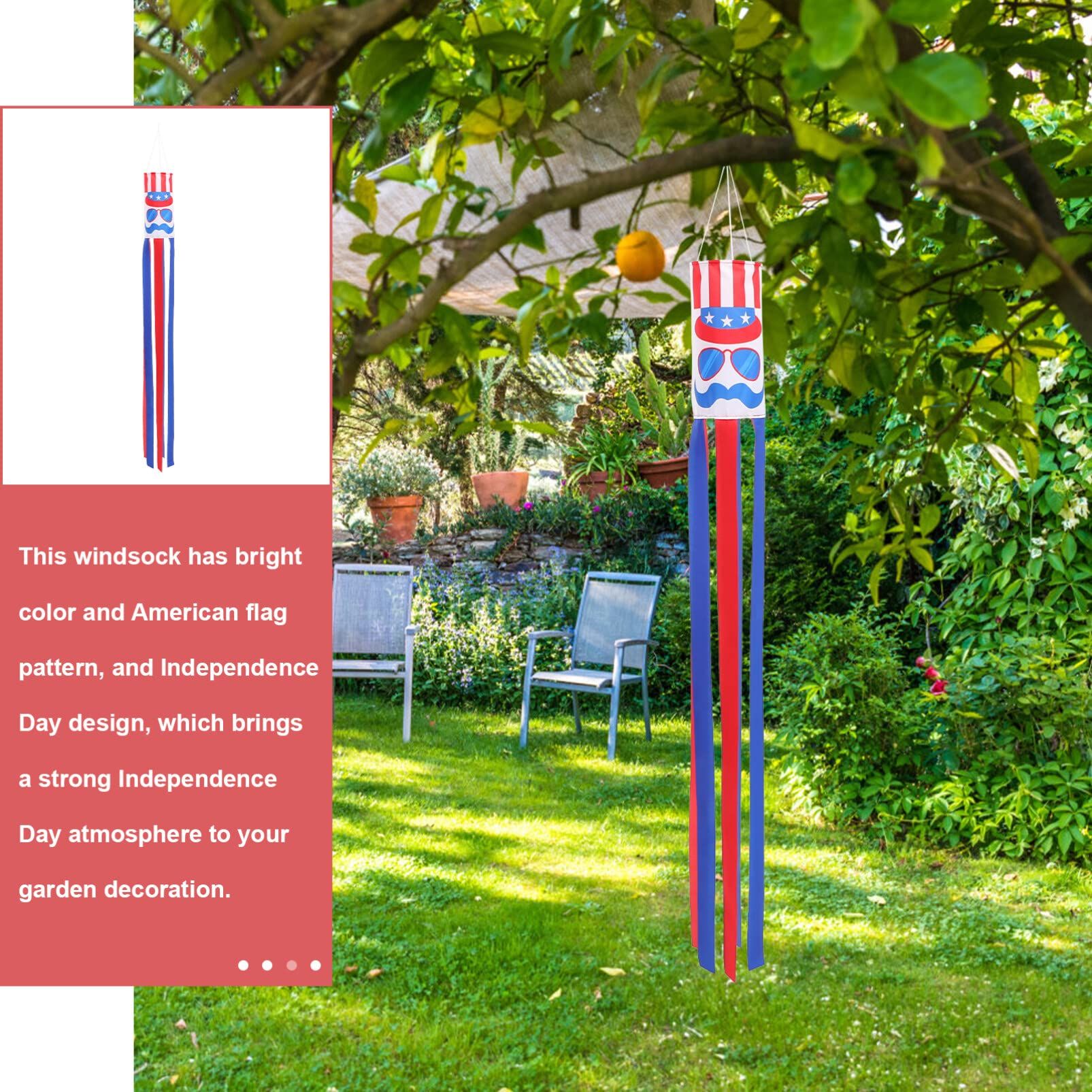40 Inch American Flag Windsocks Hanging Decorations for 4th Of July Patriotic view 3