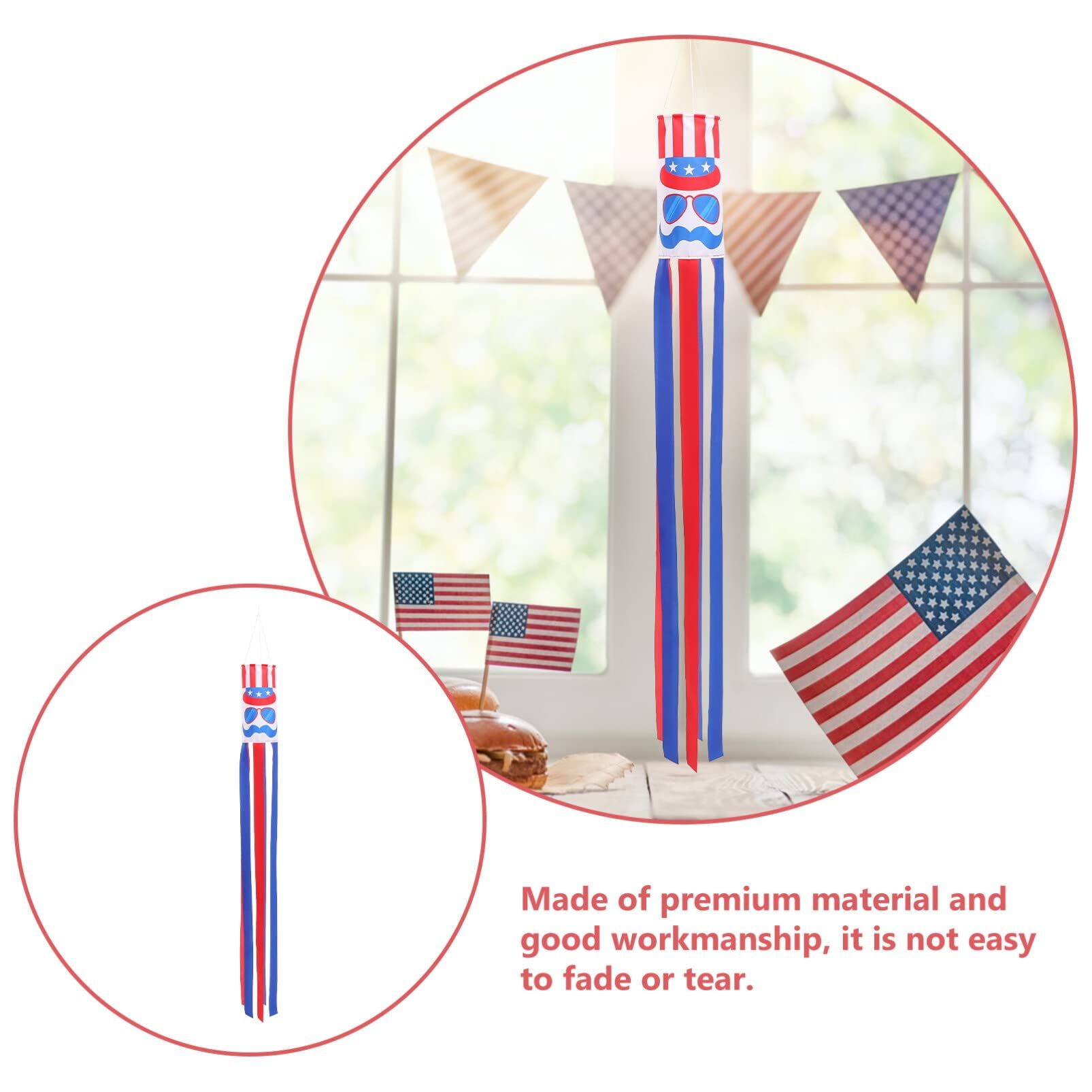40 Inch American Flag Windsocks Hanging Decorations for 4th Of July Patriotic view 5
