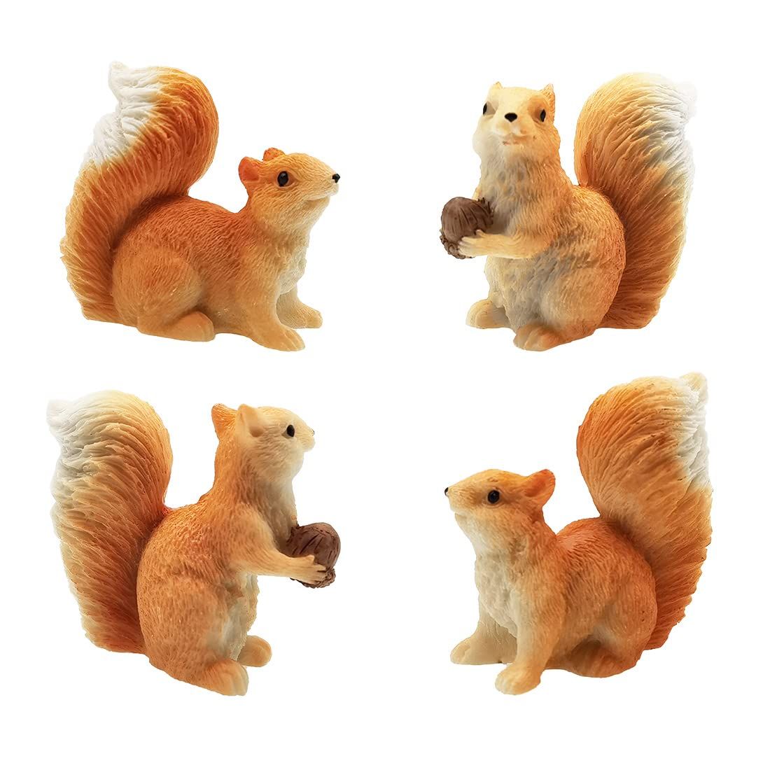 4pcs Squirrel Figures Animal Toy Cake Toppers — image 1