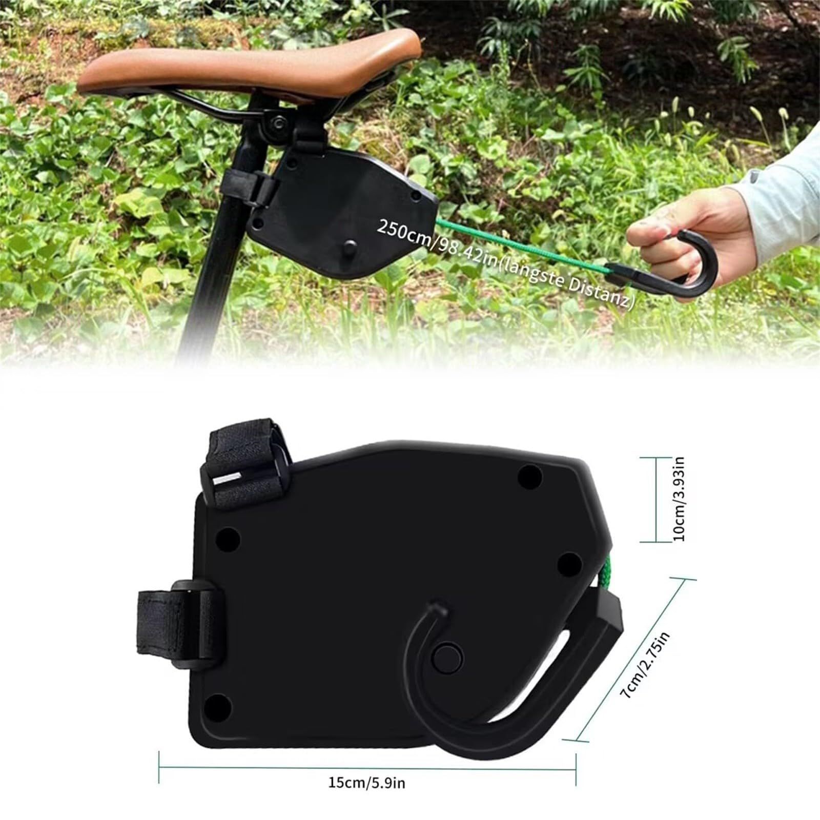 Bike Tow Rope,Bike Trailer Strap,Retractable Bicycle Traction Rope, Bike view 3