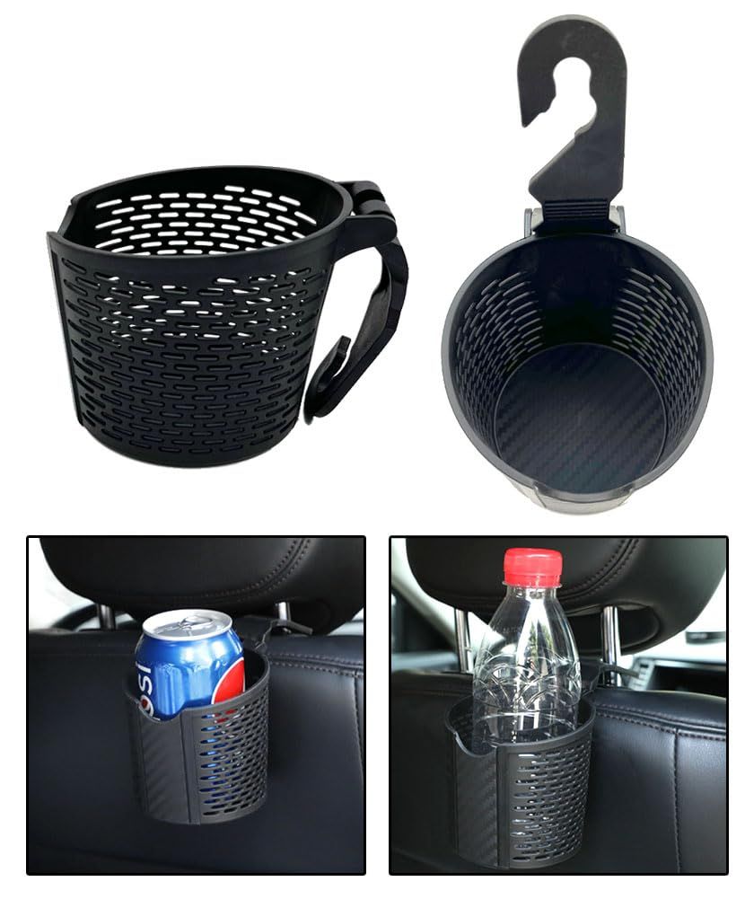 (2 Pack) Over The Back Car Seat Headrest Hanging Mount Universal Cup Holder view 3