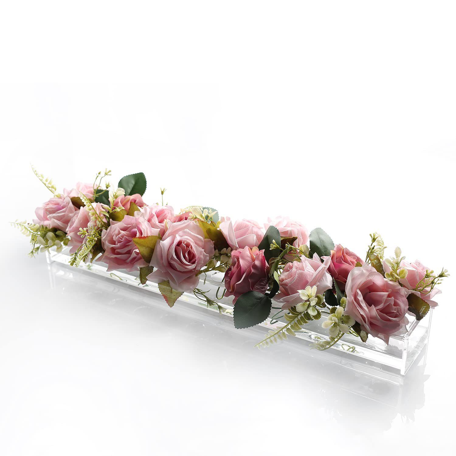 Clear Acrylic Flower Vase with Holes & LED Light for Flowers — image 1