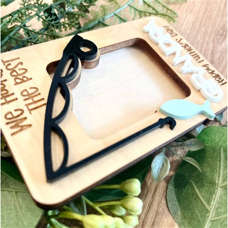 Personalized Dad Car Photo Frame Visor Clip view 2
