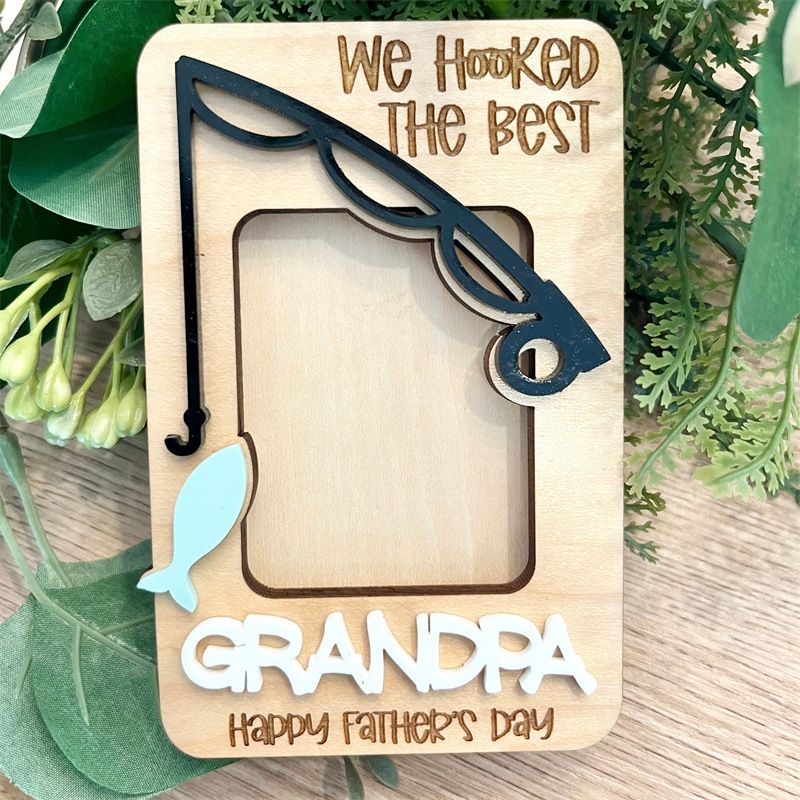 Personalized Dad Car Photo Frame Visor Clip view 3