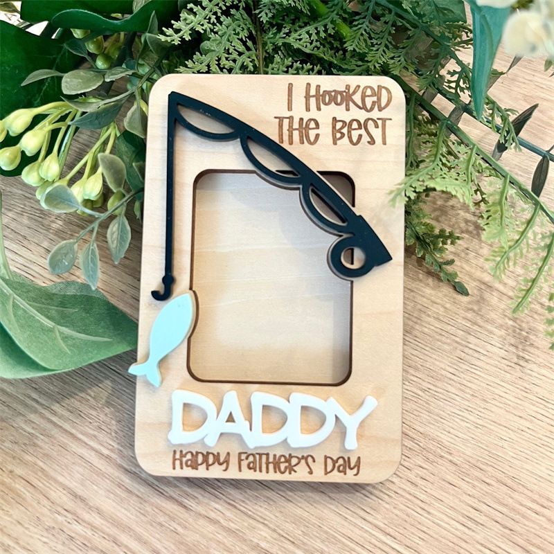 Personalized Dad Car Photo Frame Visor Clip view 5