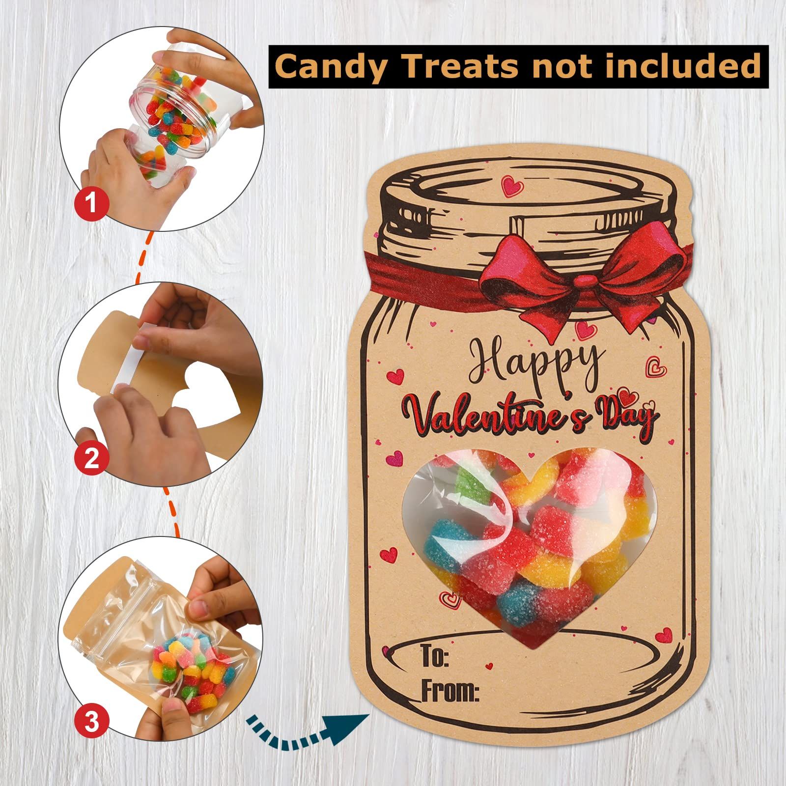 48 Pack Happy Valentine's Day Card Bulk - Funny Valentine Exchange Cards for view 2