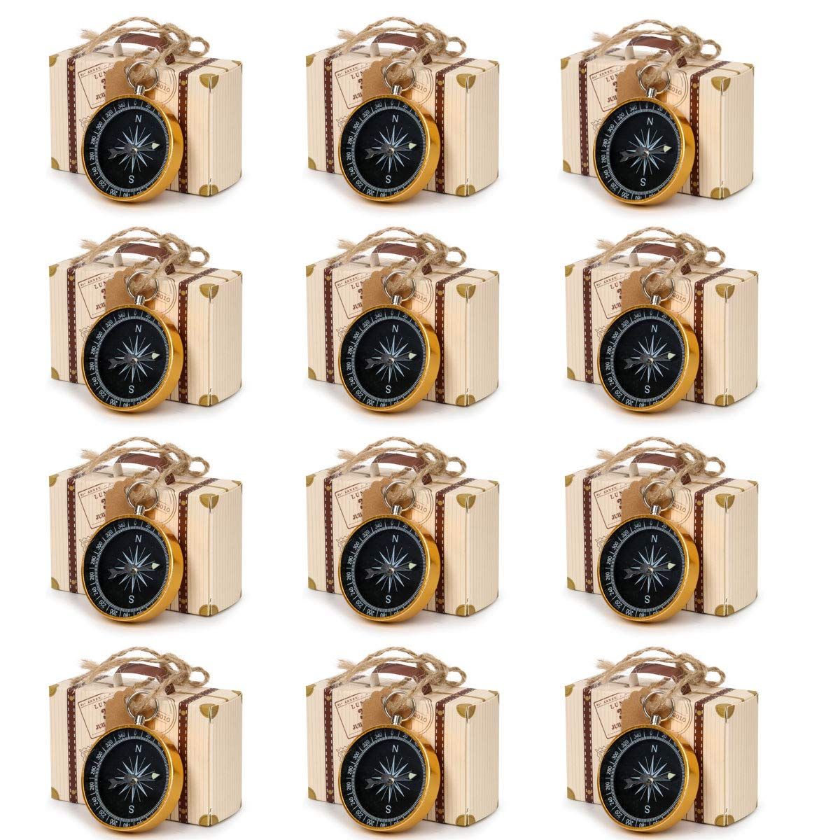 50Pcs Pendant Wedding Favors for Guests Souvenir Gift with Kraft Tags and Box