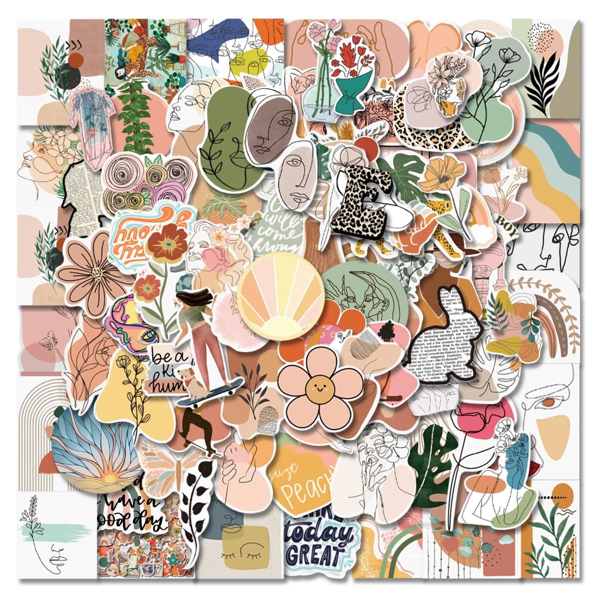 100PCS Vinyl Waterproof Stickers Aesthetic Laptop Sticker Pack Scrapbook