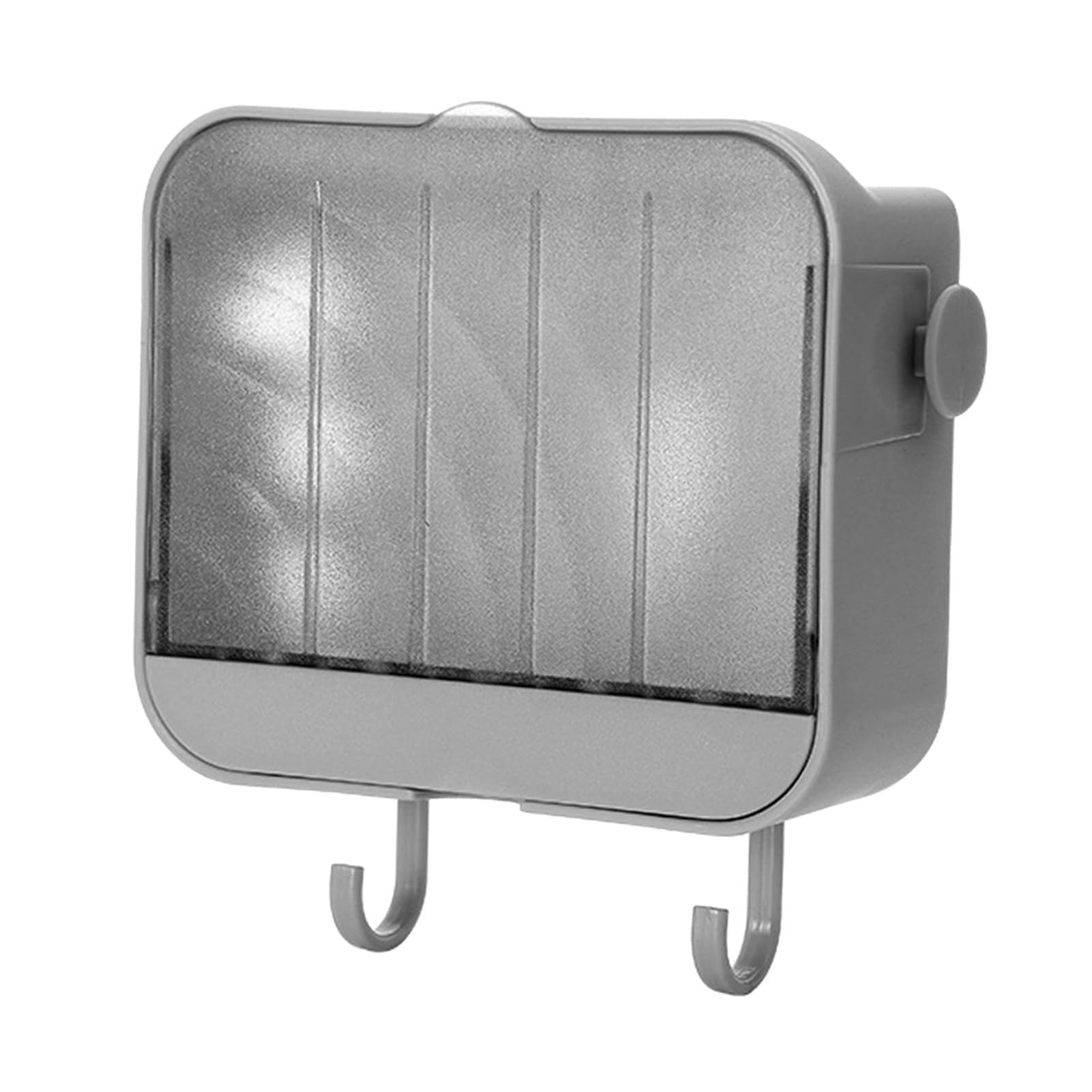 Wall Mounted Box Self Draining Dustproof Tray Holder with Hooks for Bathroom — image 1
