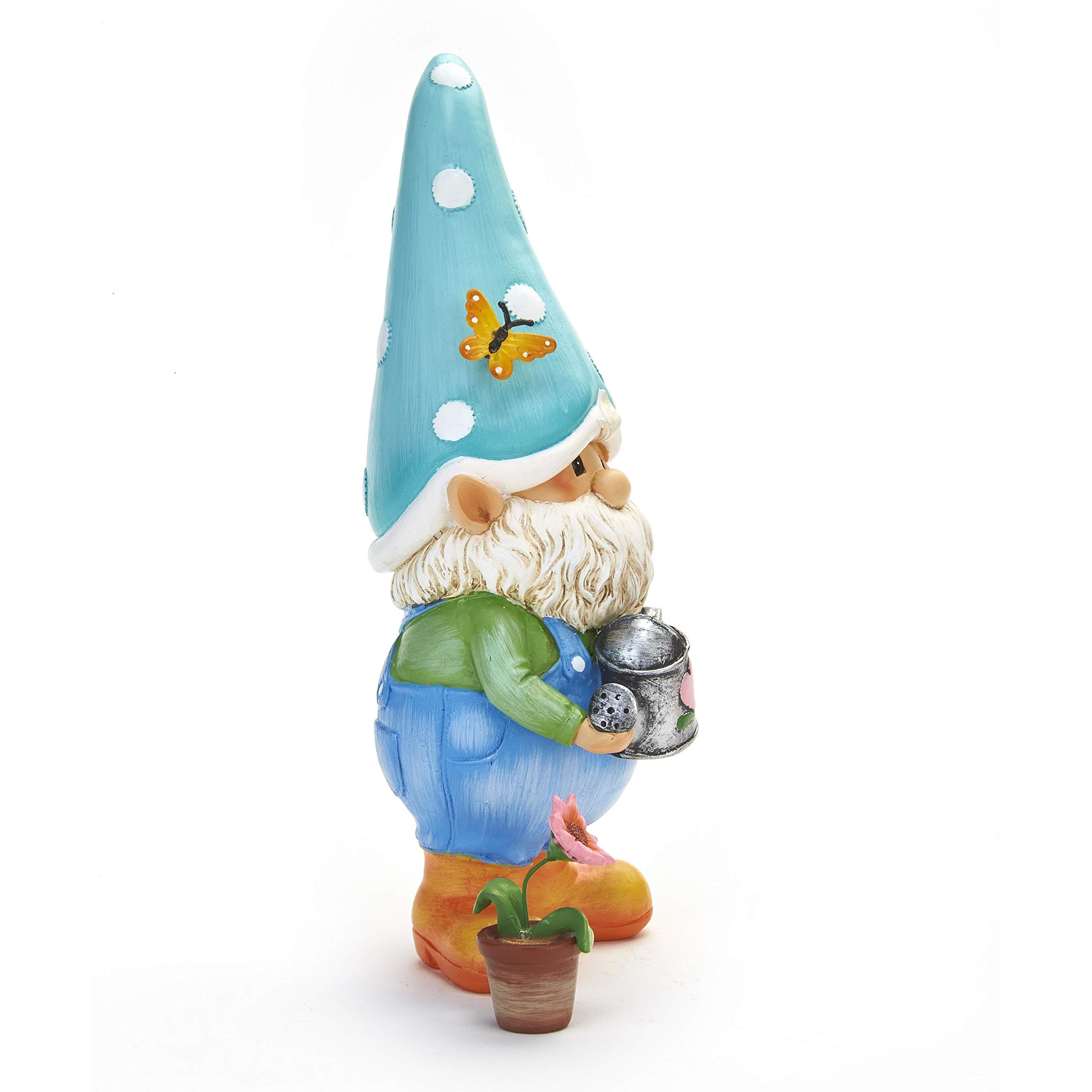 Gnorm the Garden Gnome Decorative Lawn Statue with Flower Pot A yard gnome is view 2