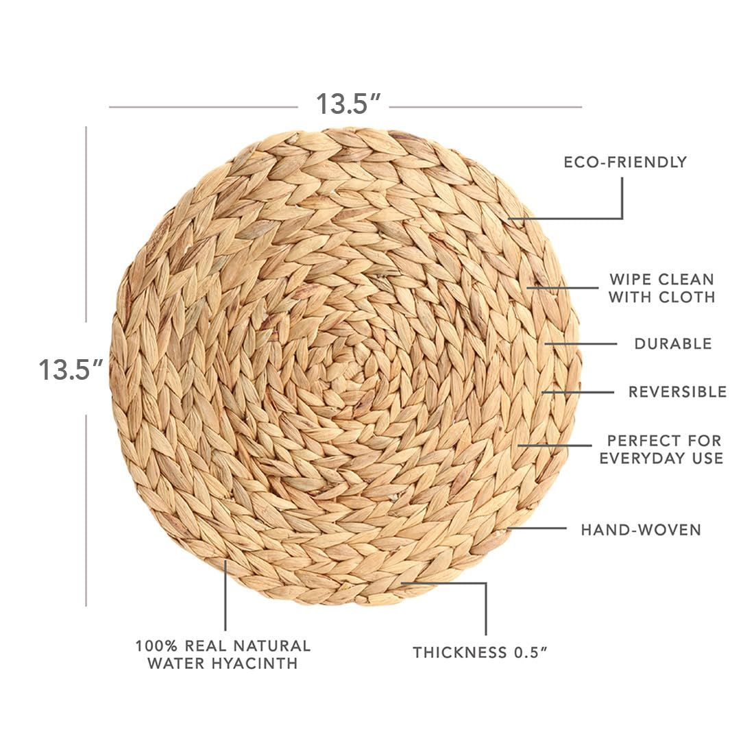 Wholesale Natural Water Hyacinth Placemats view 3