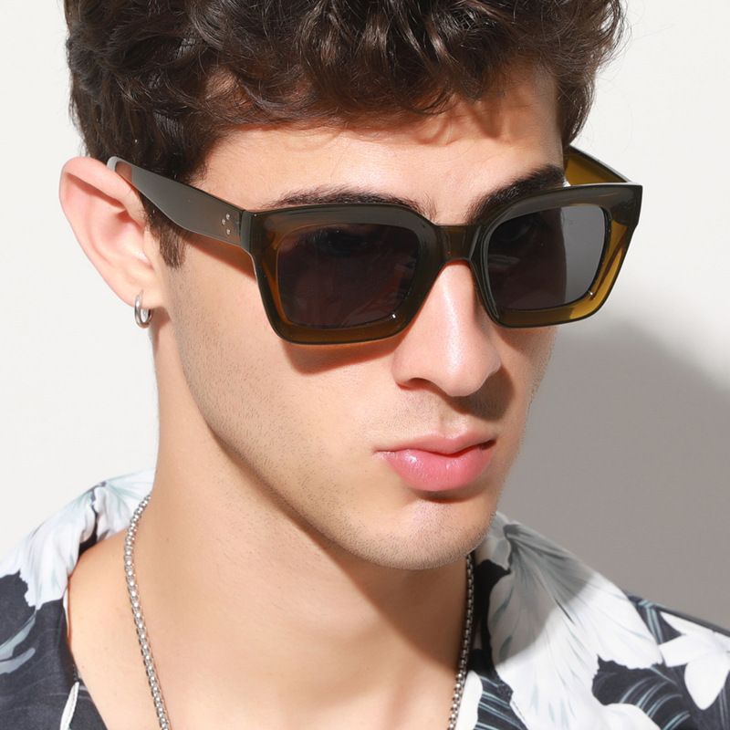 Classic Women Sunglasses Fashion Thick Square Sun Glasses Chunky Frame anti view 2