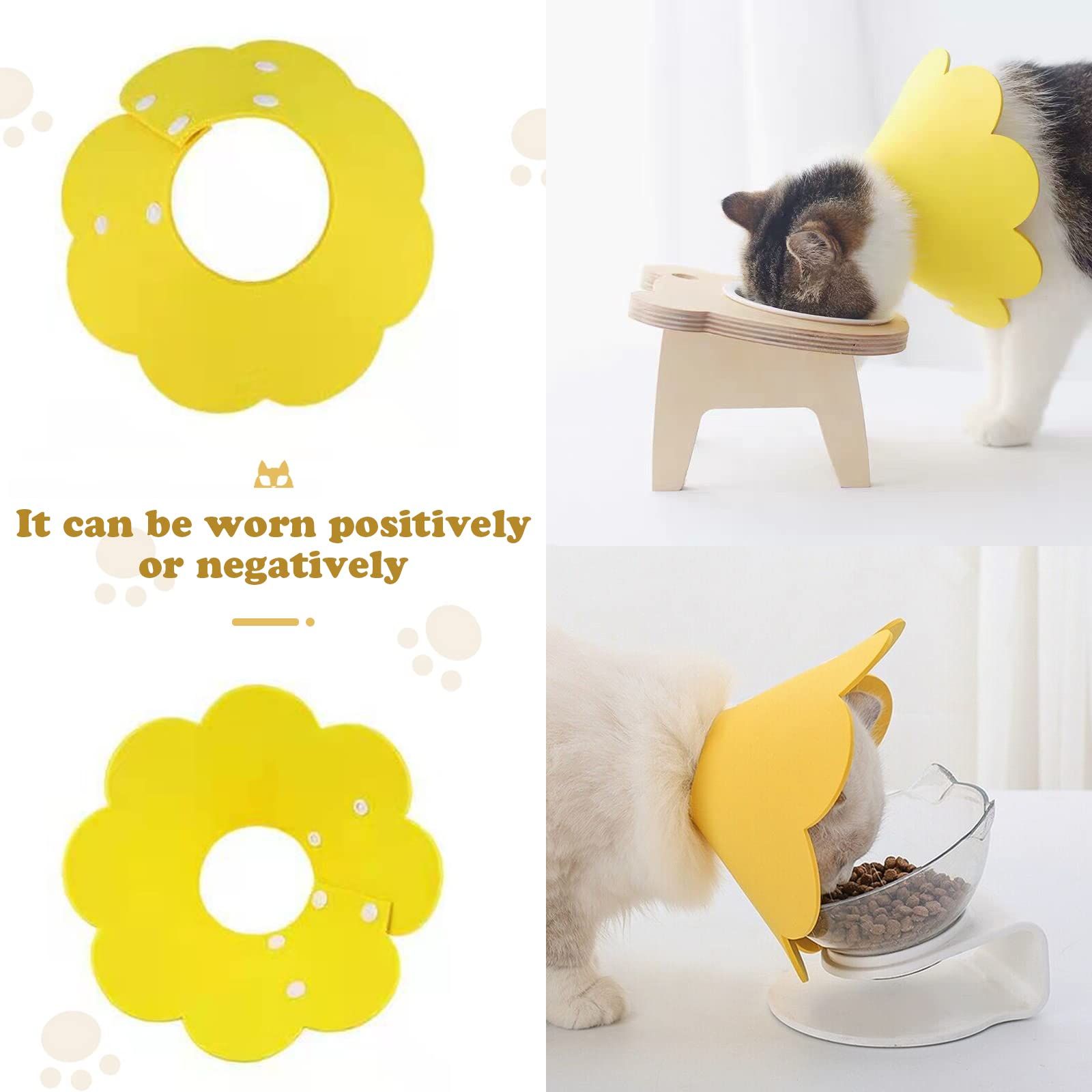 3Pcs Cat Recovery Collar Cat Protection Collar Cones for Cats Sunflower Neck view 4