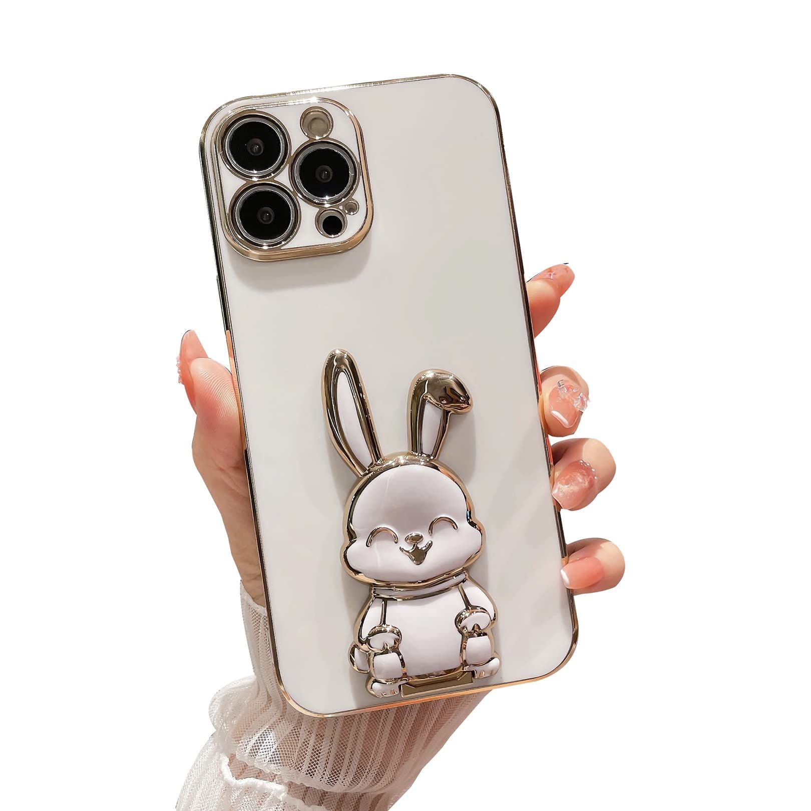 Rabbit Ring Bracket Mobile Phone Holder Cartoon Adhesive Pull Rod Support Back view 2