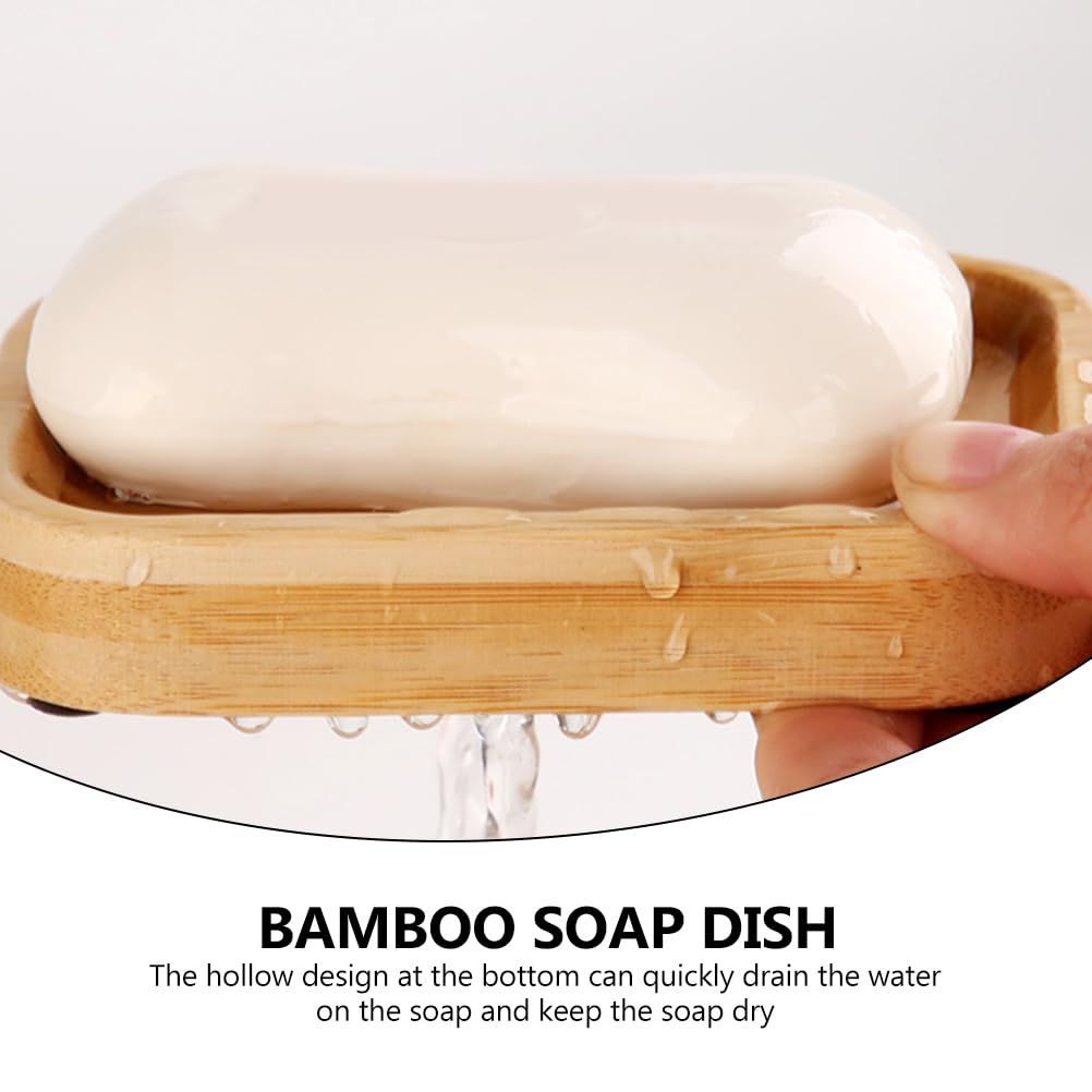 Natural Wood Bamboo Soap Dish Holde view 3