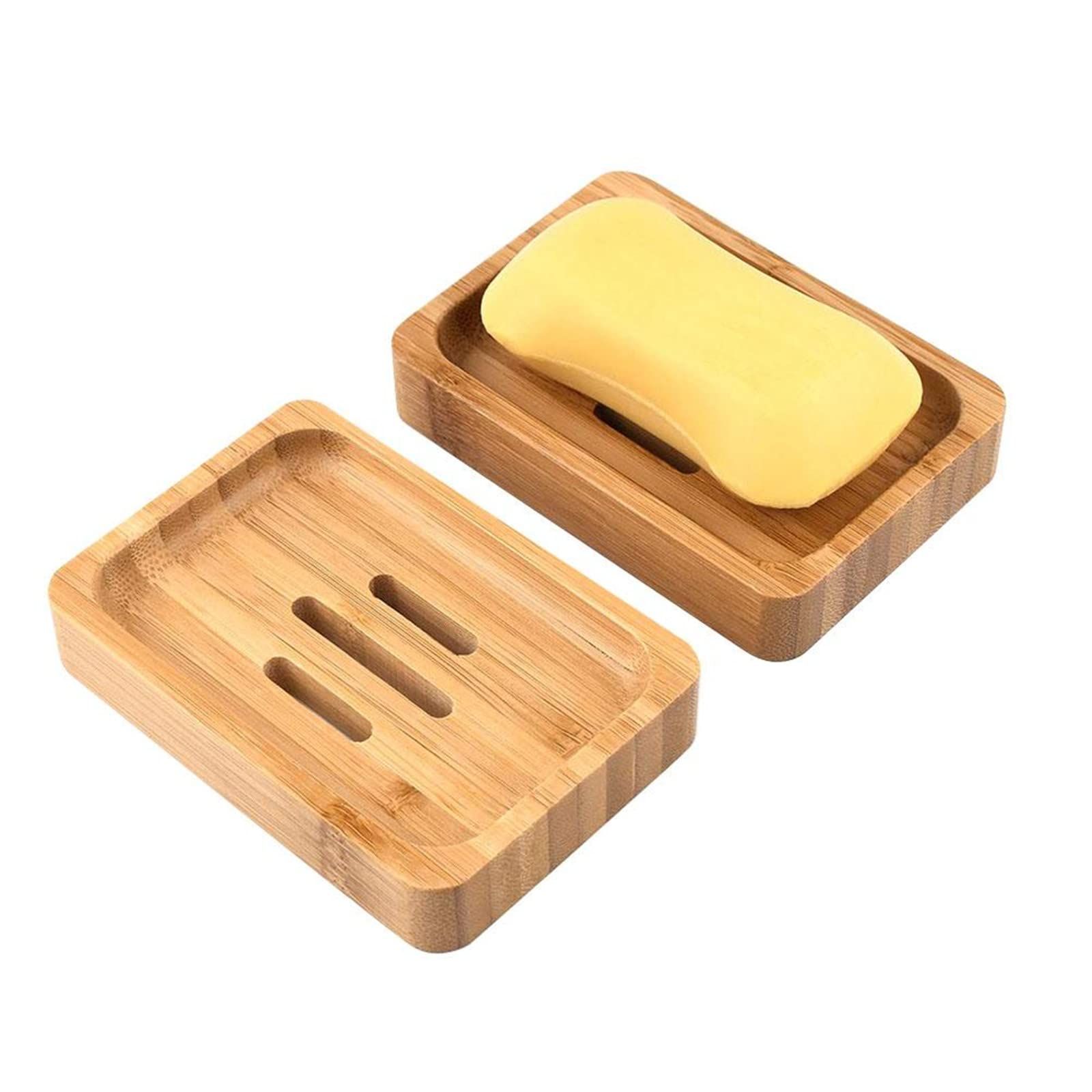Natural Wood Bamboo Soap Dish Holde view 4