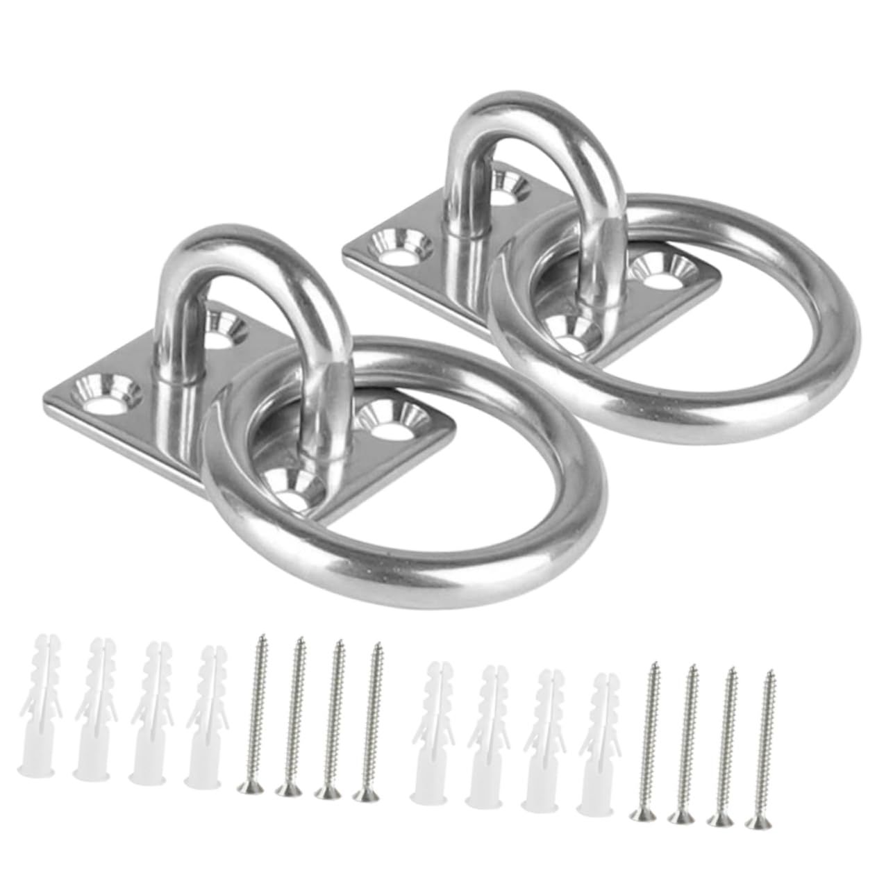 2pcs Fixed Square Door Catch Stainless Steel Eye Plate Hammock Hooks Pad Eye — image 1