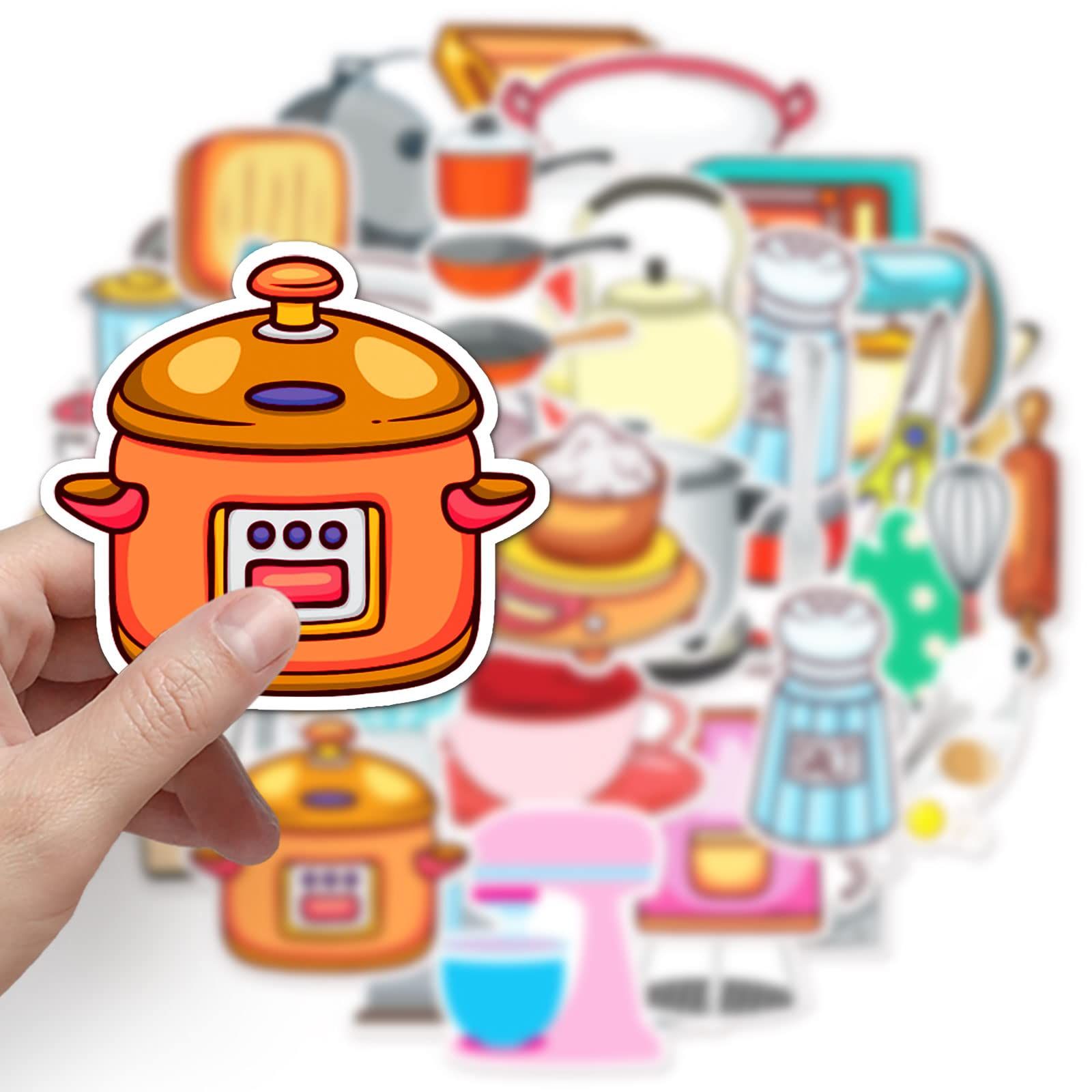 Kitchen Utensil Stickers for Water Bottle view 2