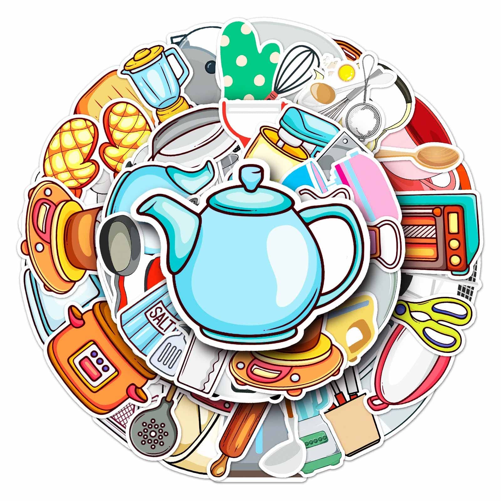 Kitchen Utensil Stickers for Water Bottle view 4