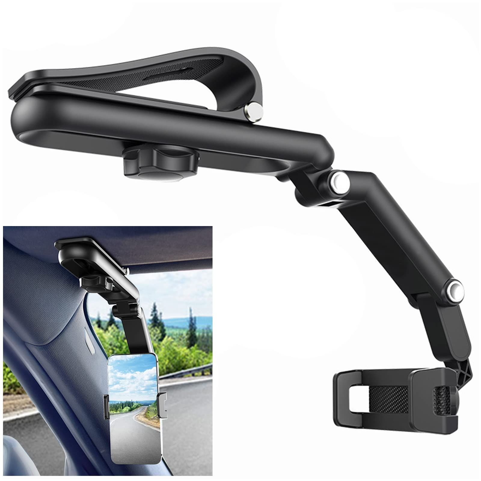 Car Phone Holder Mount,360°Rotatable Retractable Car Phone view 2