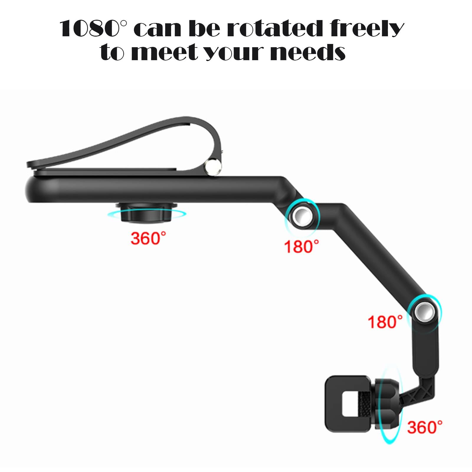 Car Phone Holder Mount,360°Rotatable Retractable Car Phone view 3