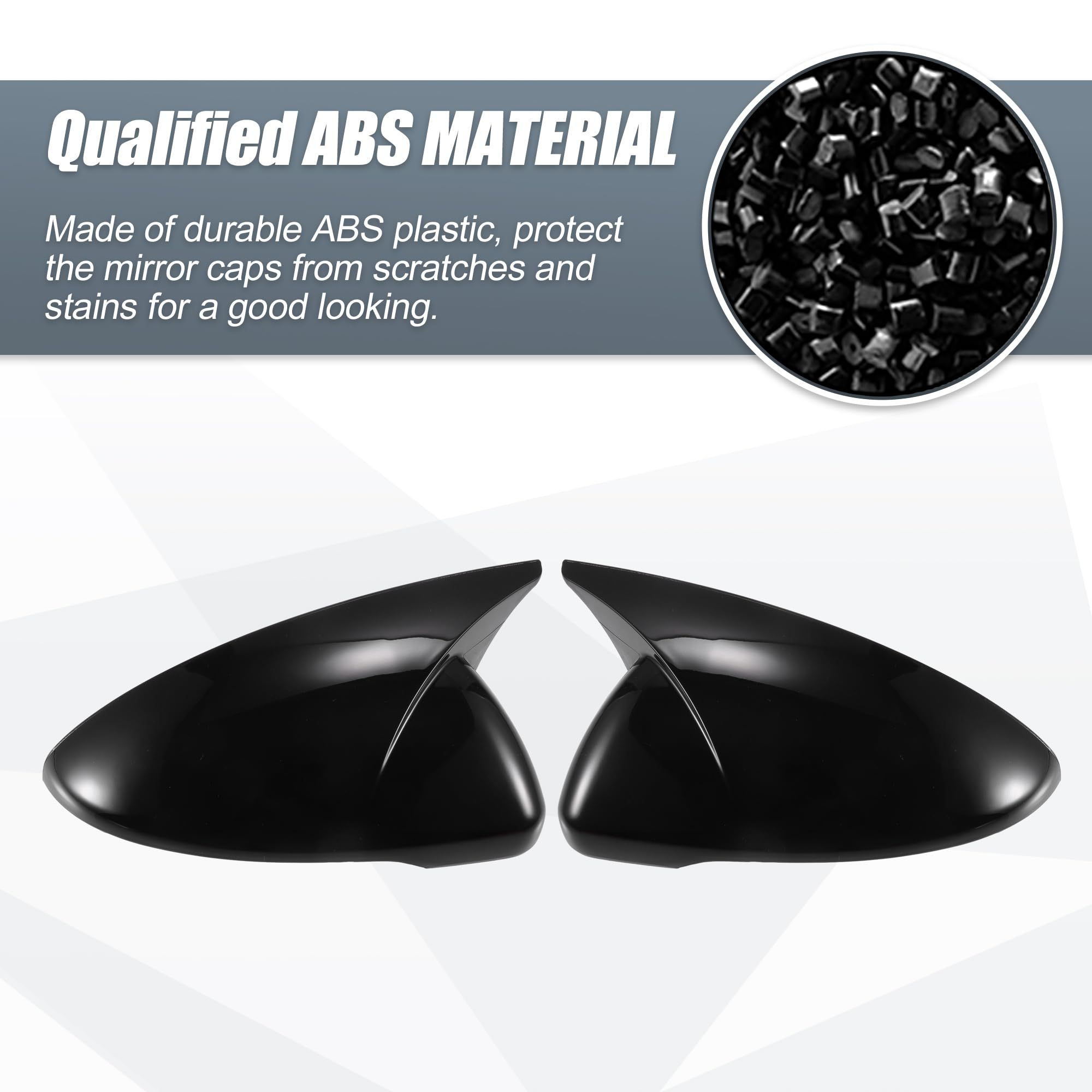 1 Pair Car Rear View Driver Passenger Side Cap Overlay Gloss Black for Kia view 4