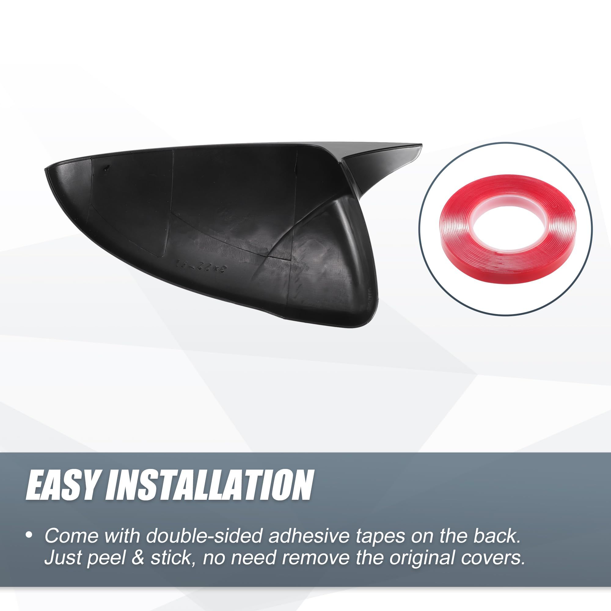 1 Pair Car Rear View Driver Passenger Side Cap Overlay Gloss Black for Kia view 5