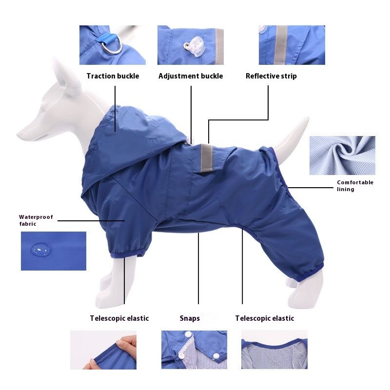 Dog Raincoat Waterproof, Adjustable Lightweight Dog Rain Coat with Clear view 3