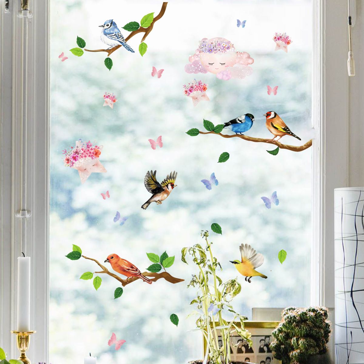 Anti-Collision Window Bird Stickers Decals Glass Door Protect and Save Bird view 2