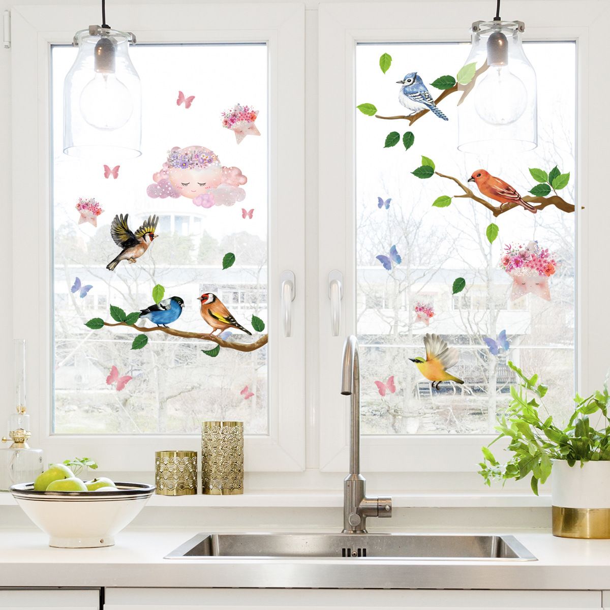 Anti-Collision Window Bird Stickers Decals Glass Door Protect and Save Bird view 3