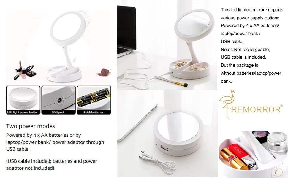 Double Sided Hand Held Mirror - Magnifying Travel Makeup Mirror with view 5