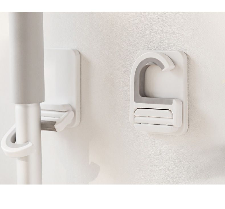 2 Pcs Broom Mop Holder Wall Mount Self-Adhesive Mop Hanger Organizer Garage view 5
