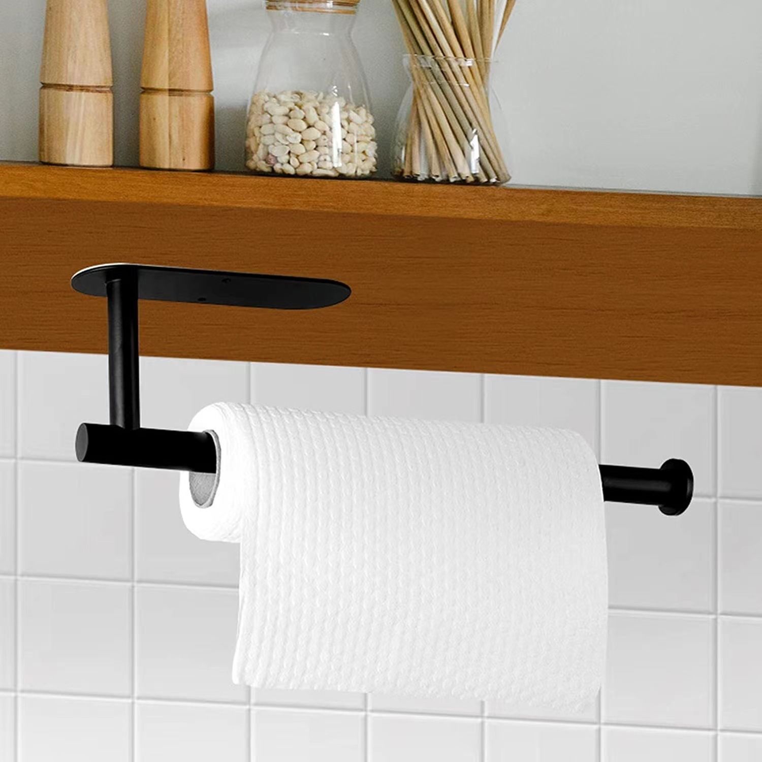 Paper Towel Roll Rack - Under Cabinet Paper Towel Holder for Kitchen view 5