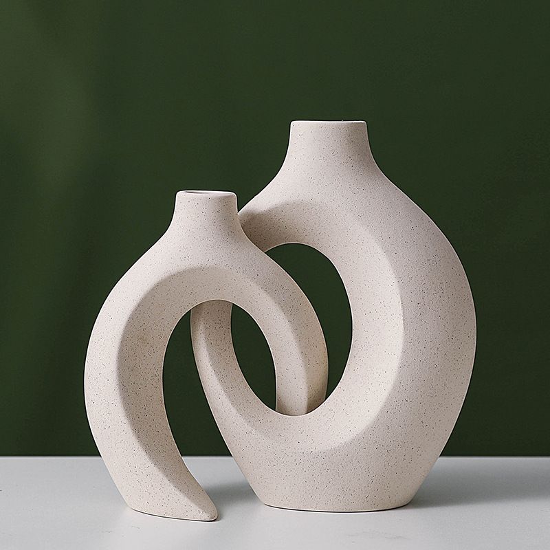 Hollow Ceramic Vase Set of 2 view 4