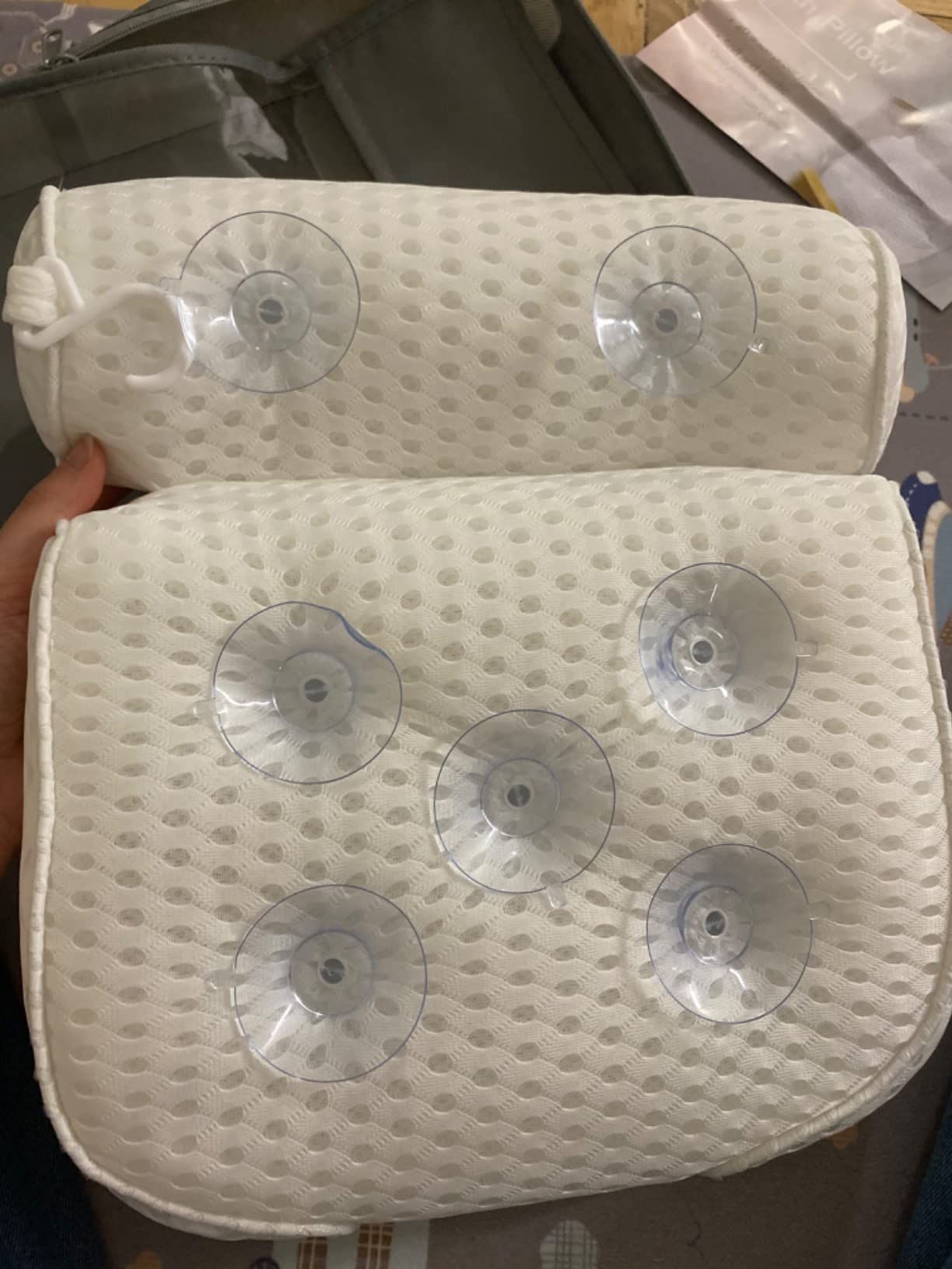 Bath Pillows for Tub with Waterproof Air Mesh Material Technology and Slip view 5