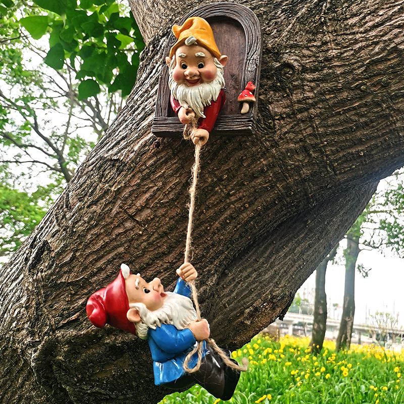 Hanging Gnome Garden Statue Decoration view 2