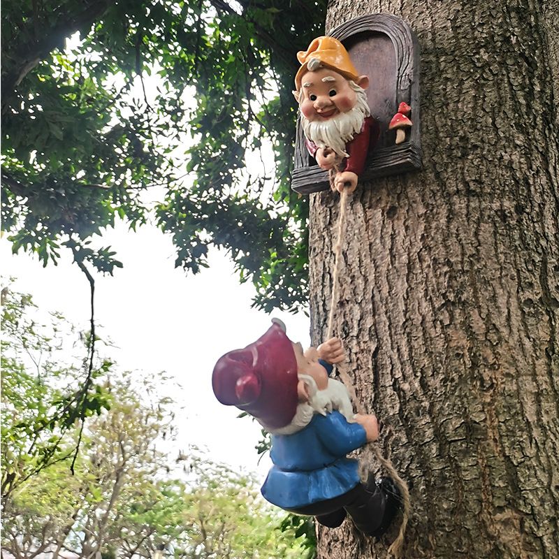 Hanging Gnome Garden Statue Decoration view 3
