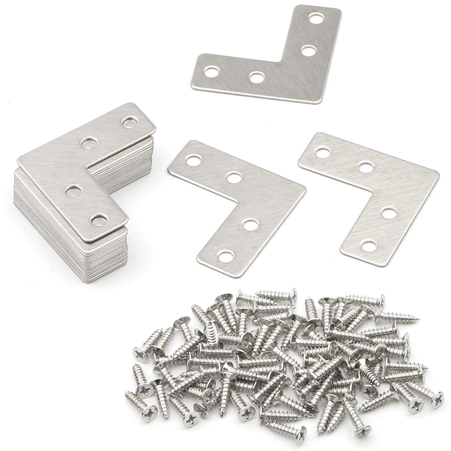 4 Holes Angle Plate Corner Brace Flat L Shape Repair Bracket Connector Fixing — image 1
