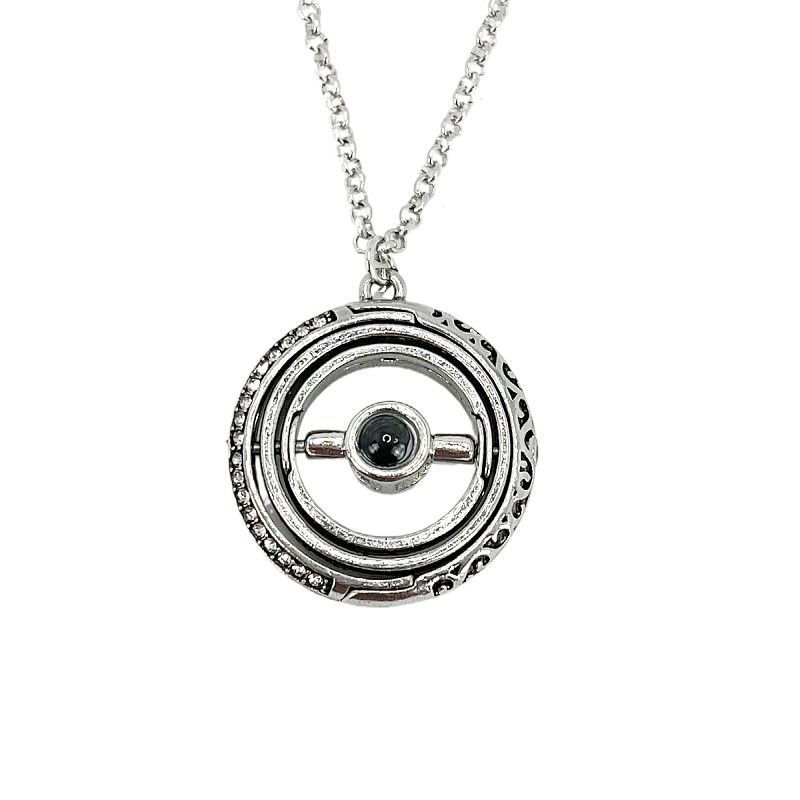 Openable Rotatable Astronomical Ball Projection Necklace Pendant Necklace for view 3